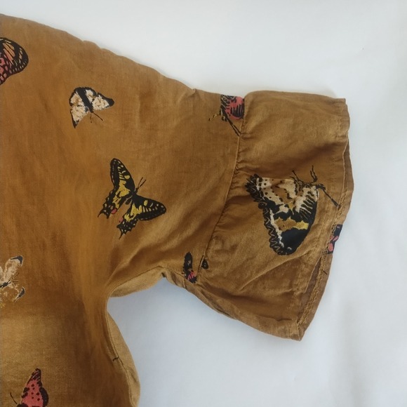 VIOLA BORGHI Butterfly 100% Linen Top Made In Italy Large Boho Artsy Lagenlook - Picture 3 of 7
